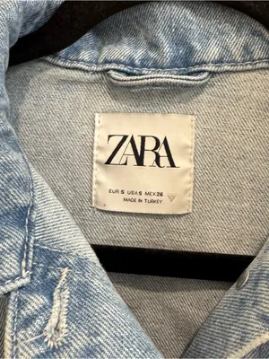 Zara Light Blue Denim Cutout Short Overalls thumbnail 3