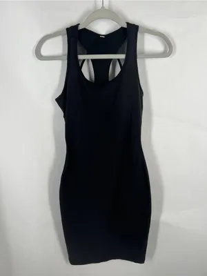 Lululemon Globetrotter Dress Black Mesh Cutout Racerback Size 4 thumbnail 3