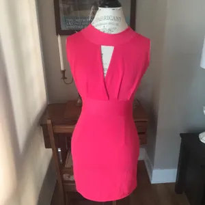 Hot Pink Short Sleeveless Dress Sz S thumbnail 2