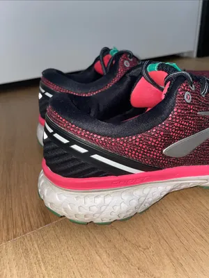 Brooks Ghost 11 Women's Running Sneakers Black & Pink with Teal Accents Size 8.5 thumbnail 2