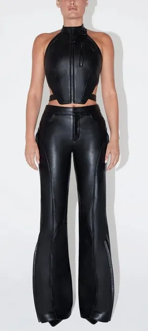 KHY leather pants Black Size M thumbnail 1