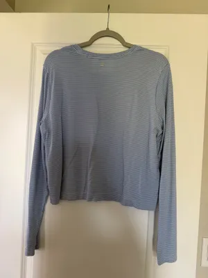 Striped Athleisure Top Blue Size L thumbnail 4