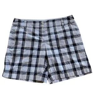 NY&Co‎ Manhattan Shorts Womens 16 Plaid Chino Tailored Zip Button Work thumbnail 2