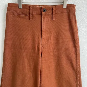 Madewell Orange Rust Retro Emmett High Waisted Wide Leg Crop Jean Trouser Pants thumbnail 4