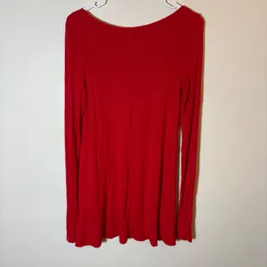 Free People Red Ribbed Knit Long Sleeve Top‎ High Low Hem Size Small thumbnail 5