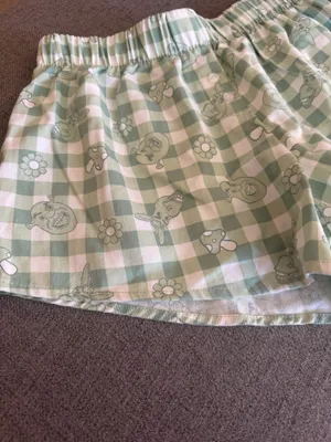 Green Checkered Shrek Patterned Shorts Size XS thumbnail 2