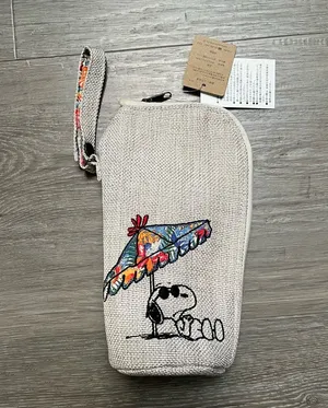snoopy peanuts water bottle bag insulated carrier pouch thumbnail 1
