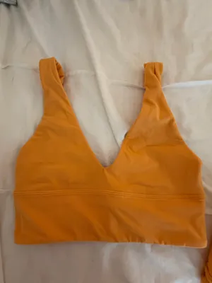 Lululemon Orange Align V-Neck Sports Bra Size 2 & Align 28’ Size 4 Legging Set thumbnail 3