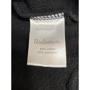 Realisation Womens Black Logo Long Sleeve Fleece Sweater Sweatshirt Top Sz S thumbnail 3