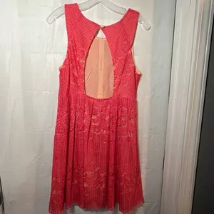 Free People Rocco Pink Lace Dress Size 8 Cocktail Boho Mini Date Night Party‎ thumbnail 9