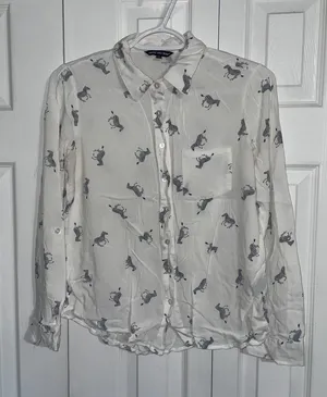 Unique spectrum White Zebra Print Shirt thumbnail 1