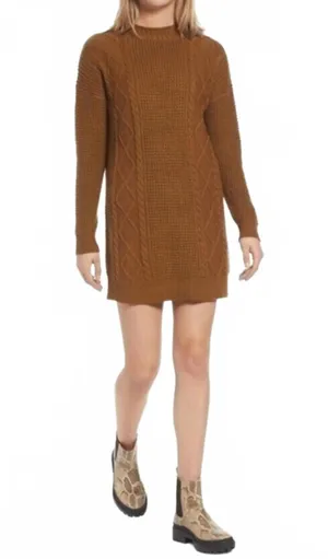 BP Cotton Cable Knit Sweater Dress Olive Breen XXS thumbnail 1