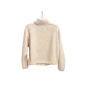 Champion Cream Sherpa Quarter Zip Fleece Pullover Sweatshirt Women's Medium thumbnail 3
