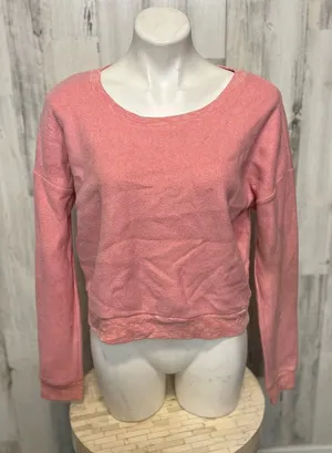 Live Love Dream Scoop Neck Sweatshirt Womens XL Coral Pink Cropped Fleece thumbnail 1