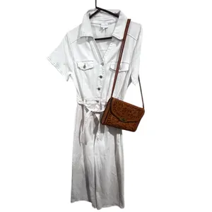 Entro White Utility Belted Wide Leg Jumpsuit Size Small Chic Casual thumbnail 4