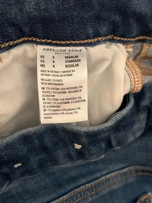 American Eagle Distressed Patched Curvy Super Hi Rise Jeggings Size 8 thumbnail 7