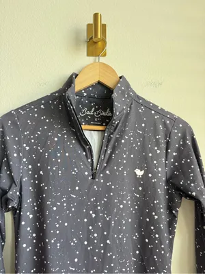 Bad Birdie Women's Performance Quarter Zip Speckled Golf Top Gray XS thumbnail 3
