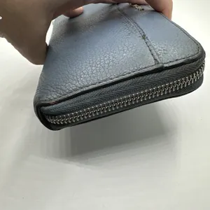 Michael Kors Jet Set Travel Zip Around Continental Wallet Blue Pebbled Leather thumbnail 3