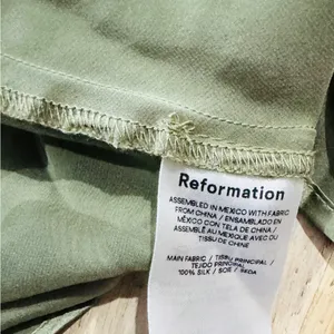Reformation 100% silk cassette Dress in artichoke NEW thumbnail 9