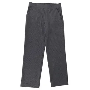 LOFT Gray Houndstooth Ponte Pull-On Straight Leg Dress Pants NEW Size M thumbnail 2
