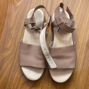 Madewell Noelle Leather Tan Platform Ankle Strap Flat Sandal thumbnail 2