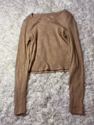 American Eagle Long Ribbed Sleeve Top thumbnail 1