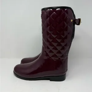 Hunter Refined Gloss Quilted Rain Boots Size US 8 thumbnail 4