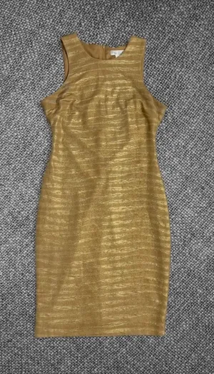 Bisou Bisou Gold Shimmer Bodycon Cocktail Dress Size 4 thumbnail 1