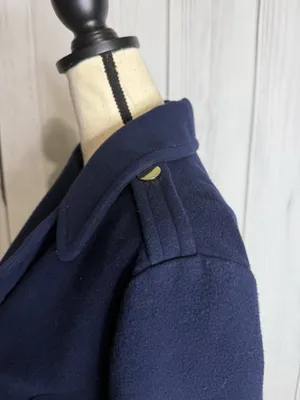 Crown & Ivy Double Breasted Navy Blue Pea Coat Pockets Women’s Sz M thumbnail 12