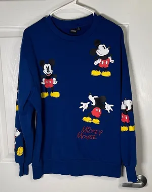 Disney Mickey Mouse Blue Sweatshirt Mickey & Friends Graphic Pullover Size S thumbnail 1