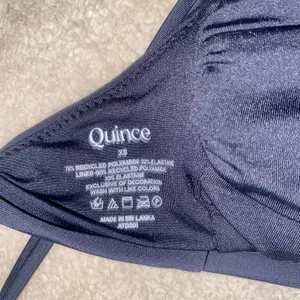 NWT Quince Black Italian V-Neck Bikini Swim Bathing Suit Top Women's Size XS thumbnail 6