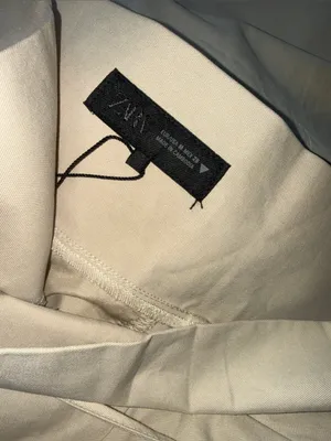 NWOT ZARA Bloggers Fave High-waisted trousers Palazzo Pocket Medium Beige Cream thumbnail 7