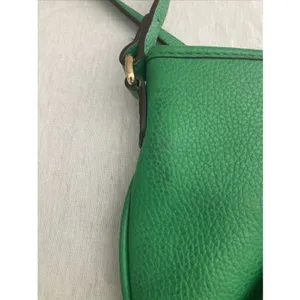 Lauren Ralph Lauren Leather Pebbled Crossbody Green Gold Hardware thumbnail 11