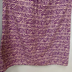 Handmade Muumuu Dress Short Sleeves Midi Purple Tan Swirl Print Women Hawaiian thumbnail 6