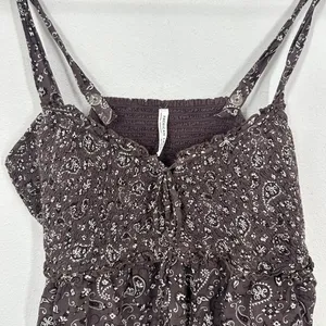 American Eagle‎ Outfitters Smocked Paisley Print Crop Tank Top Women XL Festival thumbnail 9