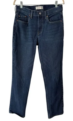 Abercrombie & Fitch Mid Rise 90s Straight Leg Jeans Women’s Size 28 Dark Wash thumbnail 1