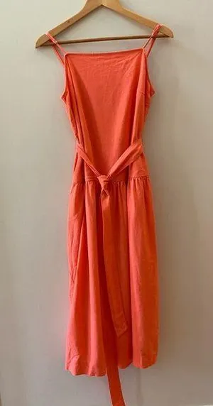 Gap Coral Sleeveless Tie Waist Linen Blend, EUC Size Small thumbnail 1
