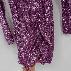 Show Me Your Mumu Party Hop Dress S Purple Sequin Long Sleeve Mini Cocktail thumbnail 4
