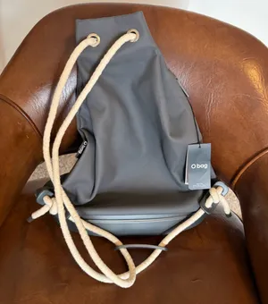 O bag Rubberized Backpack With Grey Body and Trim Unisex Med sized Bag NWT thumbnail 2