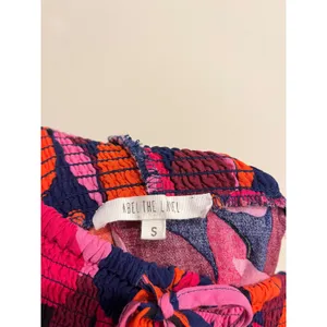 Abel the Label Anthropologie Dress Strapless Midi Pink Orange Floral Small thumbnail 6