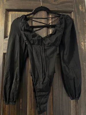 Princess Polly Black backless bodysuit thumbnail 1