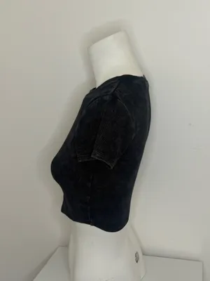 NINTH HALL Black Acid Wash Baby Tee thumbnail 2