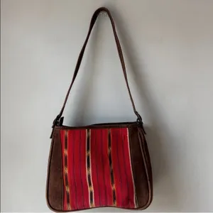 Mansi Brown Suede Handmade Guatemala Tikal Shoulder Bag thumbnail 8