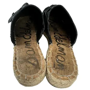 Sam Edelman Lynda Black Leather Espadrille Mules thumbnail 5