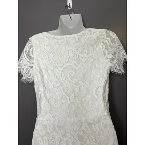 STORIA Last First Kiss Dress Womens Small White Lace Sheath Mini Wedding Party thumbnail 7