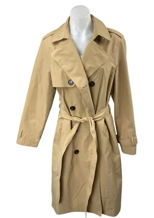 New Look Women's Tan Long Sleeve Double Breasted Belted Trench Coat Jacket 10 thumbnail 1