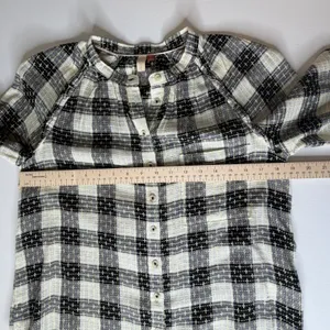 Pilcro Anthropologie Plaid Wool Blend Button Front Blouse Small Boho‎ Academia thumbnail 11