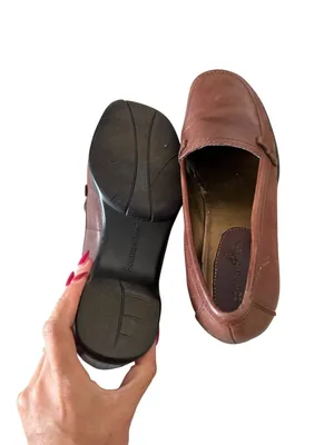 NATURALIZER Brown Leather Wedge Loafers Size 7 thumbnail 8