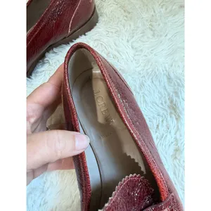 J.Crew Oxblood Red Cracked Patent Leather Tassel Loafers Made in Italy Sz 7.5 thumbnail 10