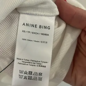 NWT NEW Anine Bing White Cursive T Shirt Ivory XS Oversized thumbnail 8